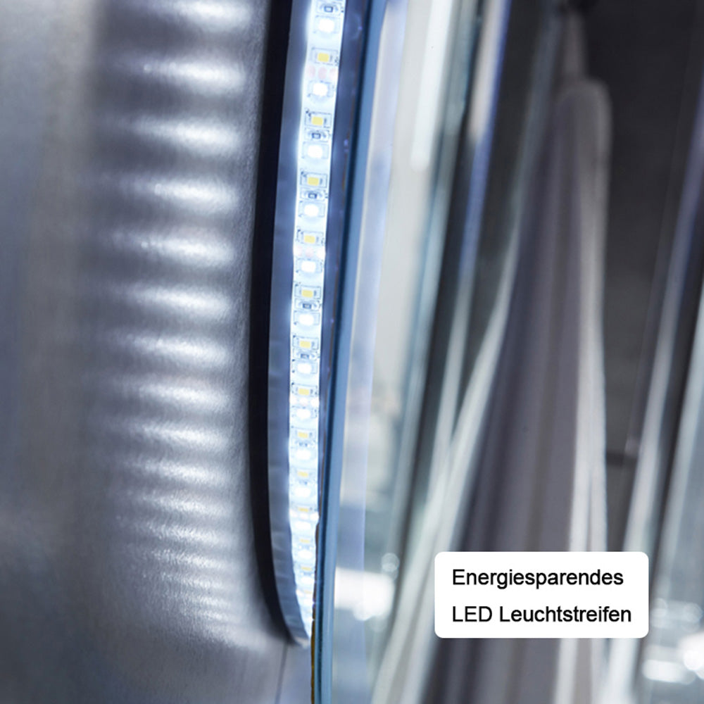 LED Badspiegel Rund 60cm, Runder Wandspiegel mit Touchschalter und Kaltweiß IP44