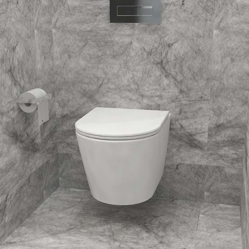 Wand Hängend WC Weiß Keramik Toilette 518x365xH.355 mm