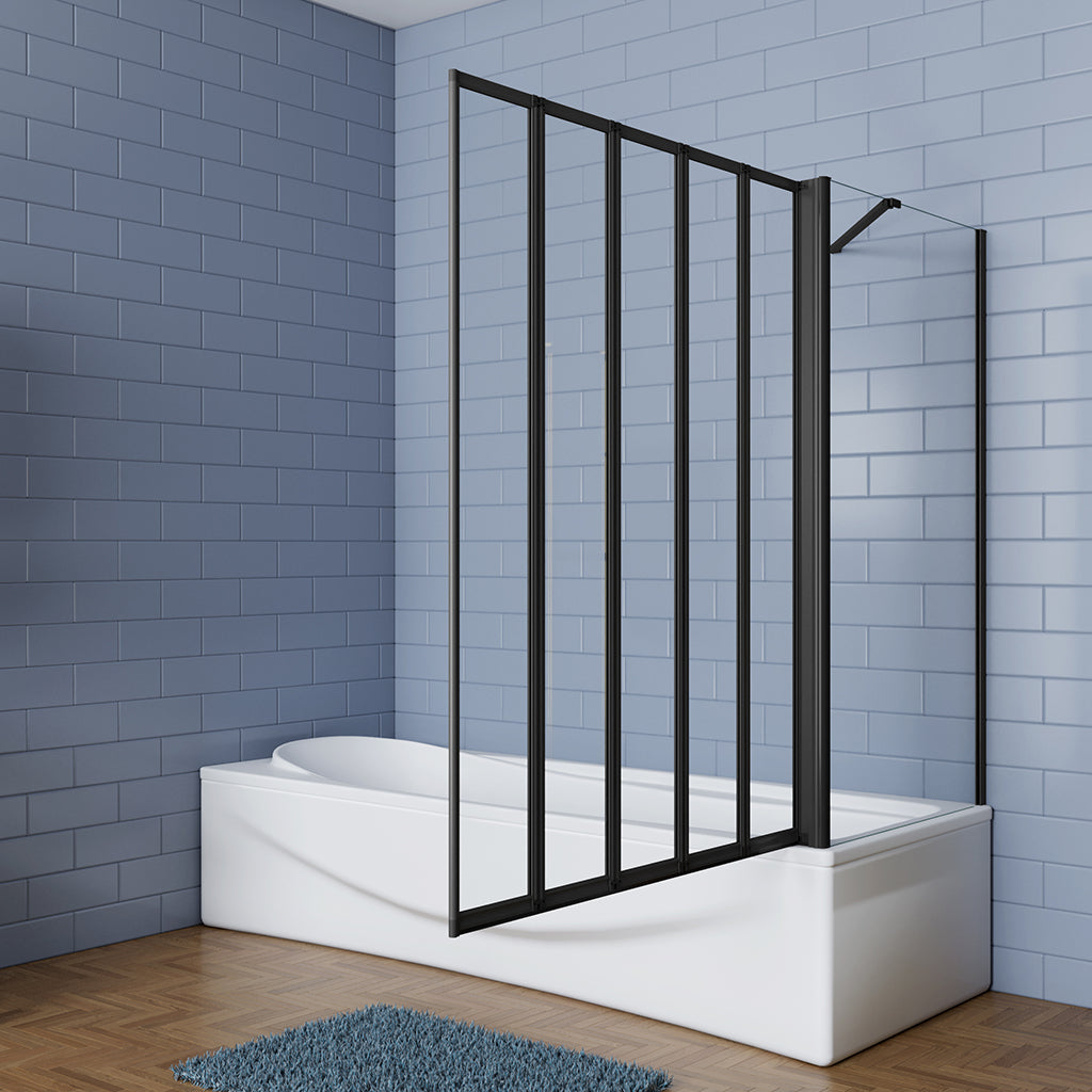 Duschabtrennung Duschtrennwand für Badewanne 4mm Glas 120+75 H.140 cm