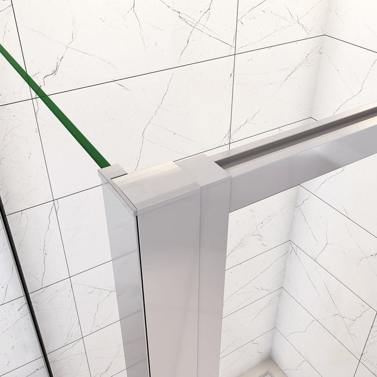 185cm Eckdusche mit Drehtür – Duschabtrennung aus ESG Glas im Hochglanz Chrom Design