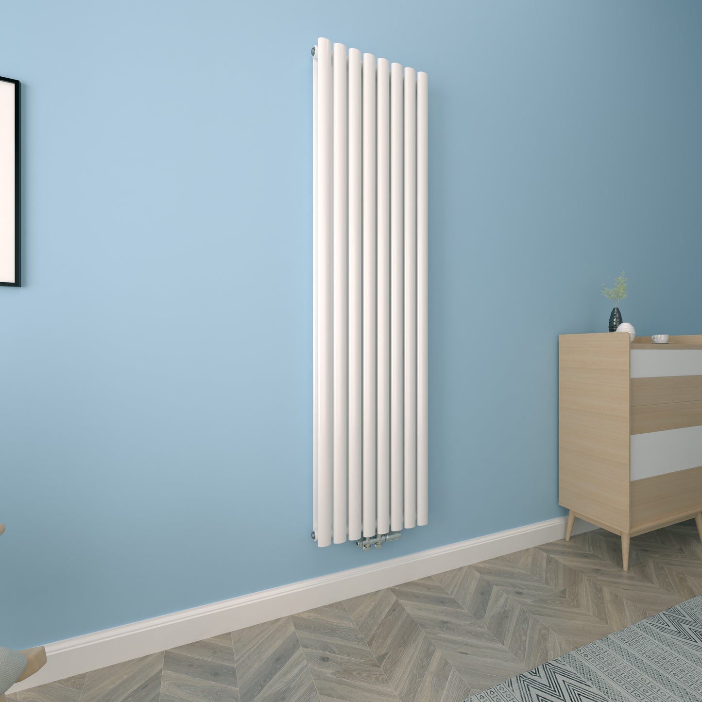 Design Heizkörper Oval Röhrenheizkörper 1800×590mm Doppellagig Weiß Großwahl