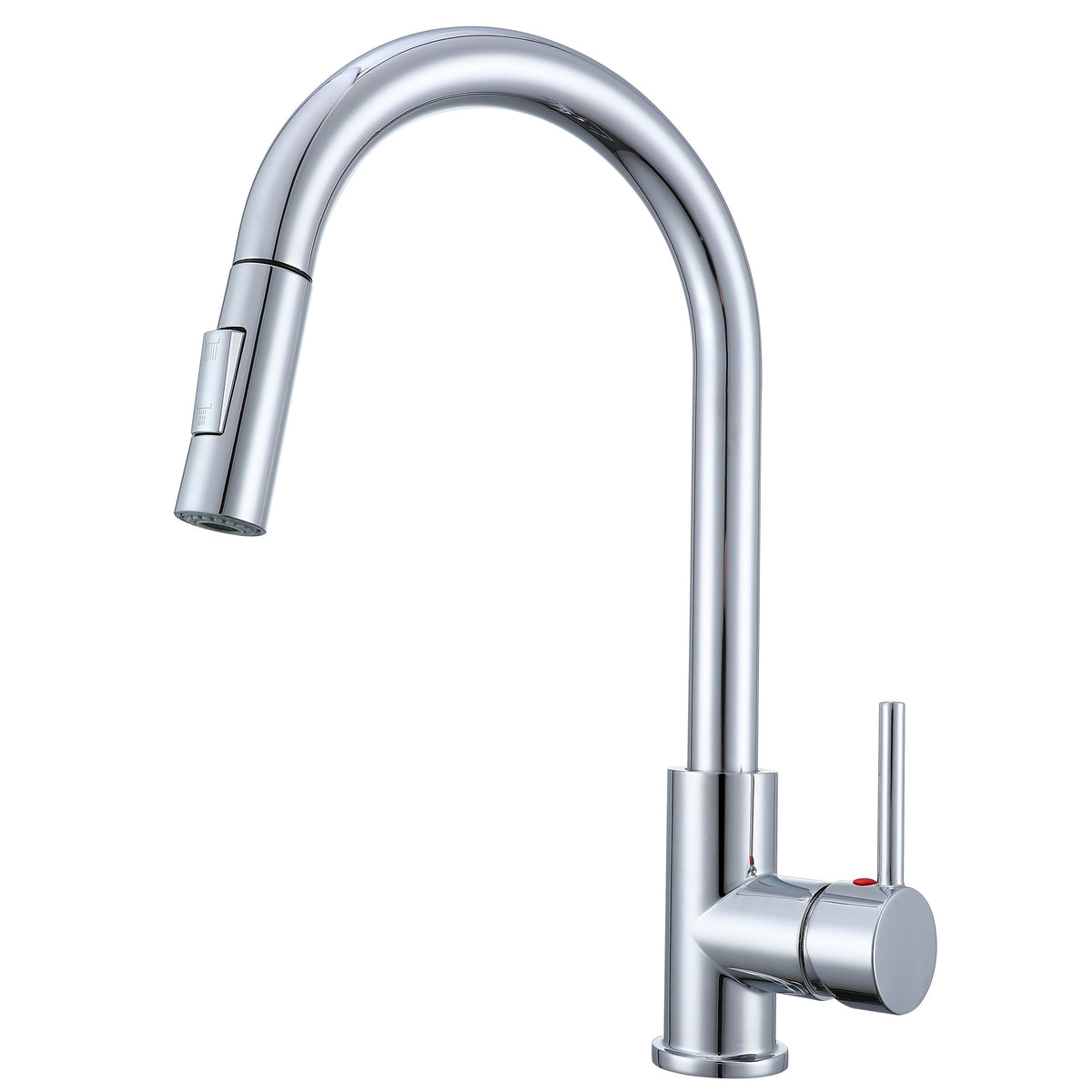 AICA Küchenarmatur mit ausziehbarer Brause & 2 Strahlarten Messingkern Wasserhahn Küche in Chrom & Schwarz Matt