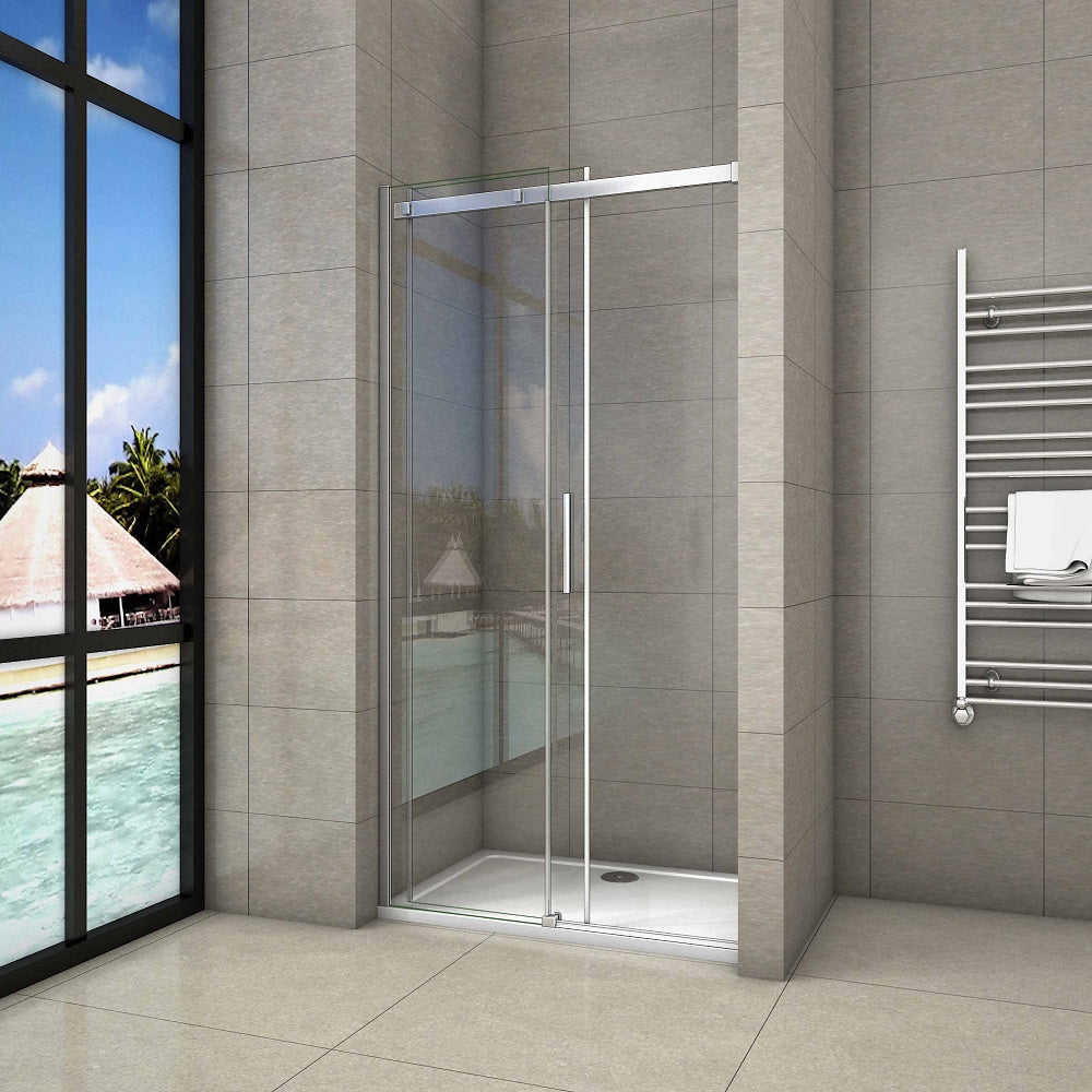 Duschabtrennung Schiebetür Duschkabine Duschwand Dusche 195cm 8mm NANO GLAS