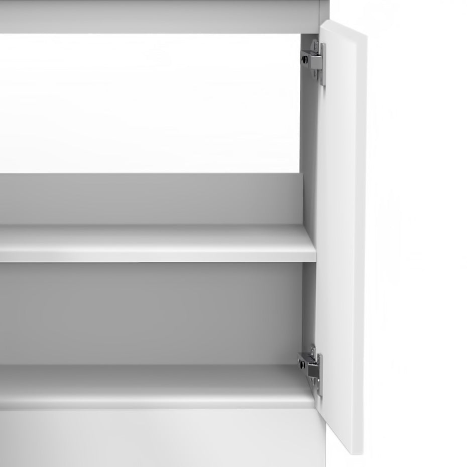 Badmöbel Set 60 cm Weiß Waschbecken mit Unterschrank Waschtisch Keramikbecken Freistehend
