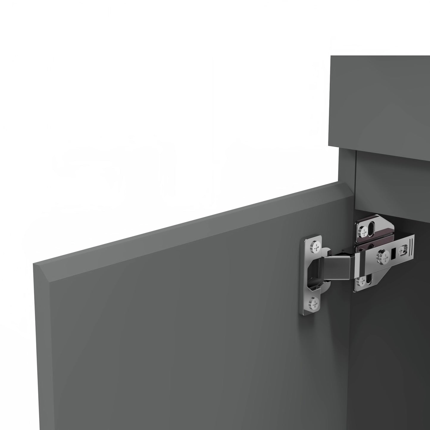 Badmöbel Set 50 cm Anthrazit Waschbecken mit Unterschrank Waschtisch Keramikbecken Freistehend