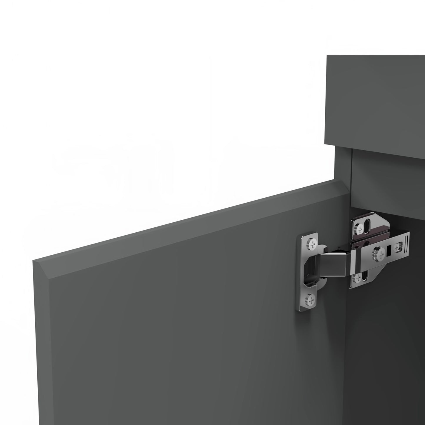 Badmöbel Set 50 cm Anthrazit Waschbecken mit Unterschrank Waschtisch Keramikbecken Freistehend