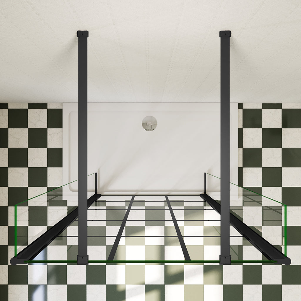 Walk In Glaswand Dusche 1000 mm 8mm NANO Glas H.200 cm Industrial Look