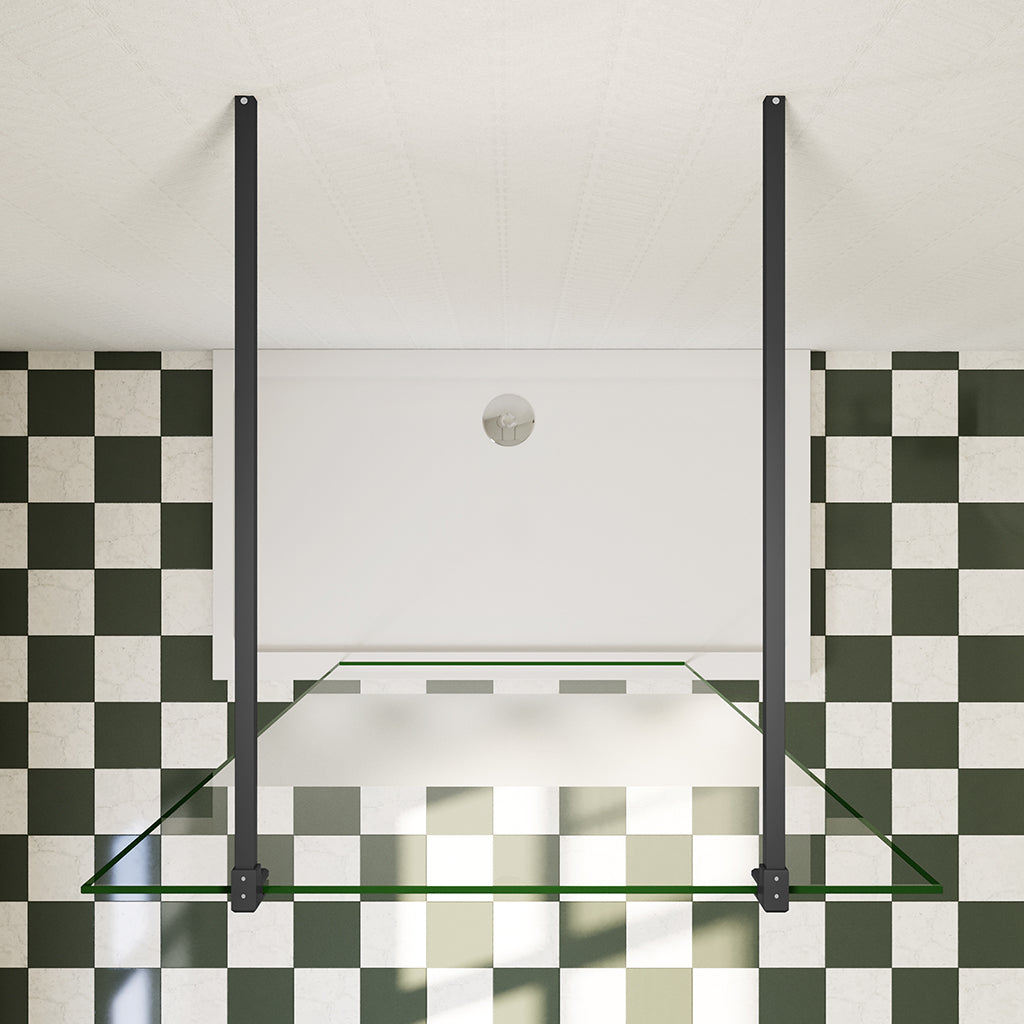 freistehende Duschabtrennung Glaswand 1077 mm 10mm Glas H.200 cm