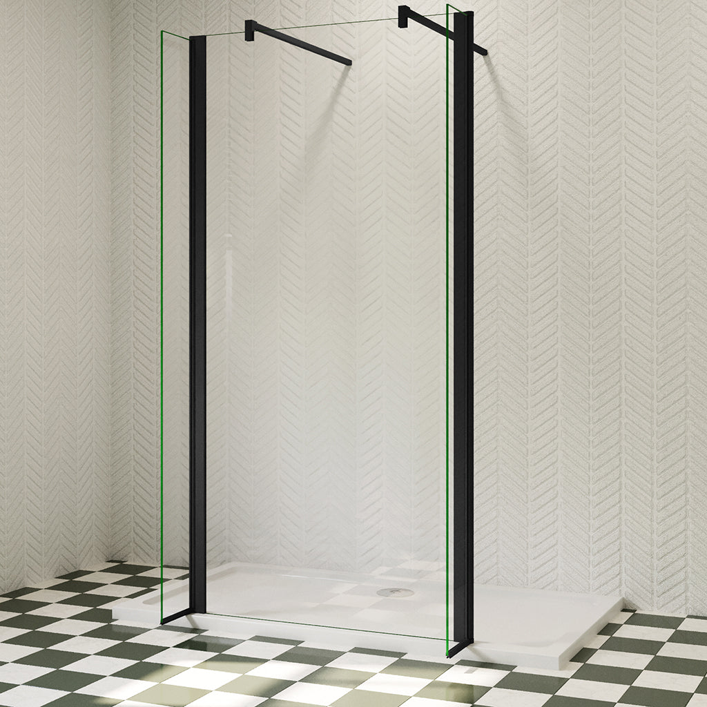 Walk In Duschwand Dusche Glaswand 50 cm 8mm NANO Glas H.200 cm