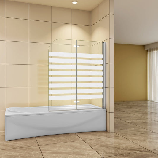 Aica Badewannenaufsatz 120 cm 6mm NANO Glas Falttür Badewannenfaltwand