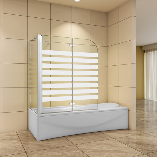 Badewannenaufsatz 120x75 cm 6mm NANO Glas Falttür Badewannenfaltwand Stützstange