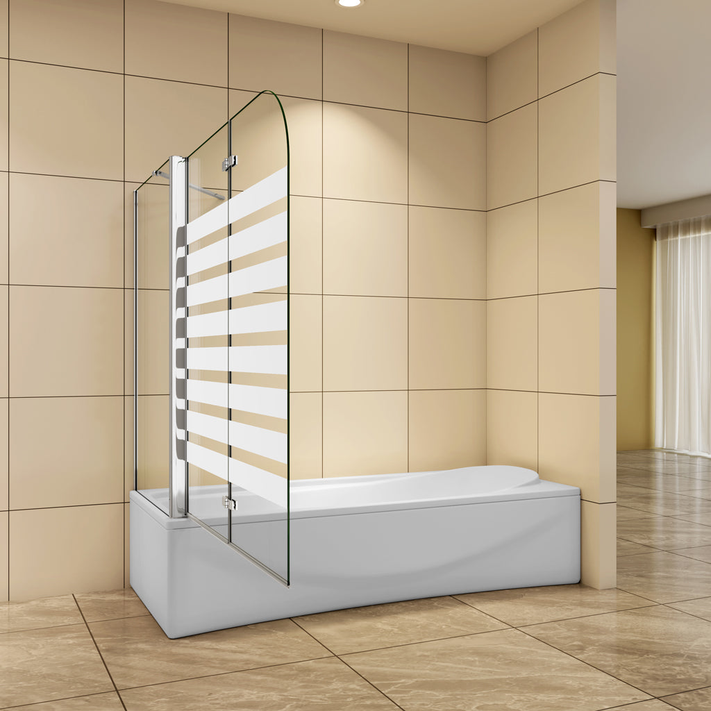120x80 cm H.140 cm Falttür 6mm NANO Glas Badewannenfaltwand Badewannenaufsatz