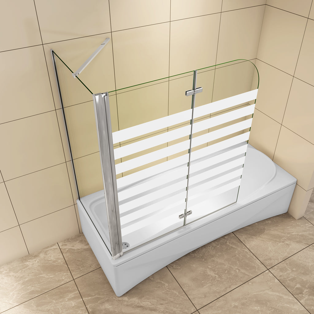 Badewannenaufsatz 120x80 cm Falttür Stützstange 6mm NANO Glas