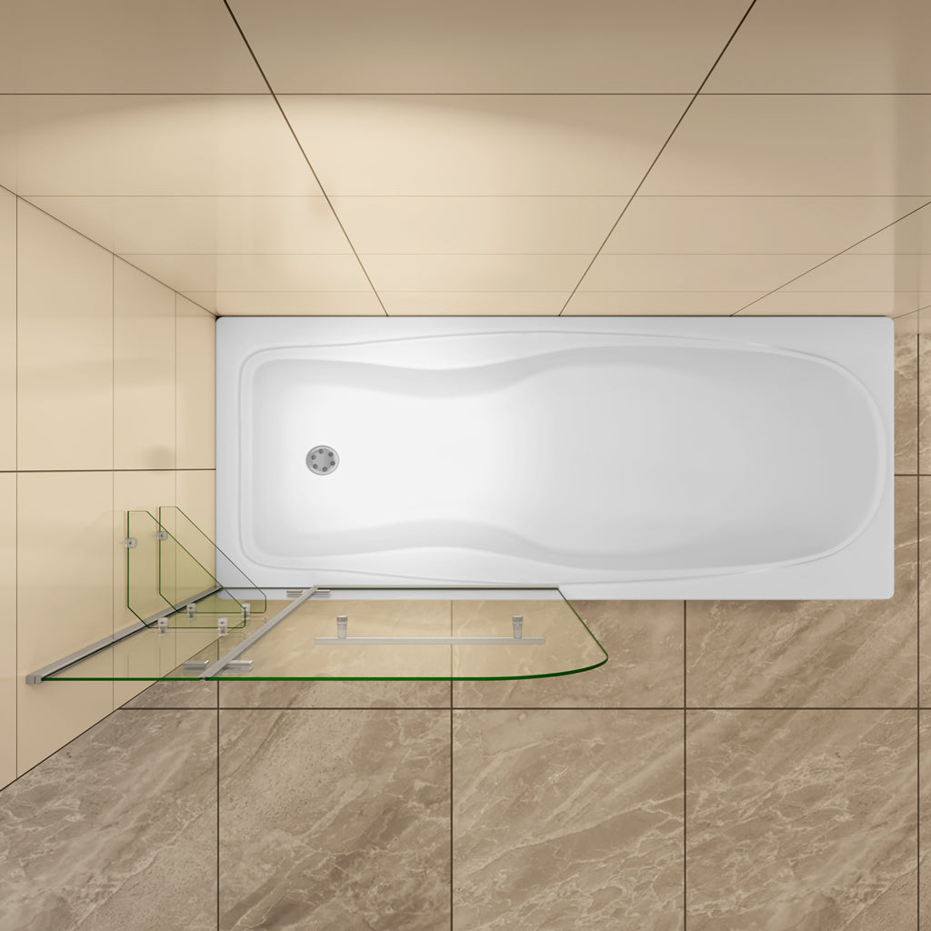 Badewannenaufsatz 90 cm H.140 cm Drehbar schwenkbar 5mm Glas