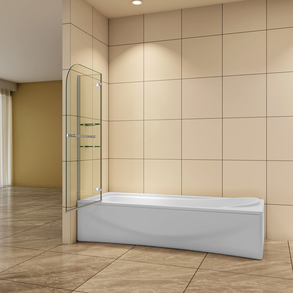 90 cm H.140 cm Drehbar 5mm Glas schwenkbar Badewannenaufsatz