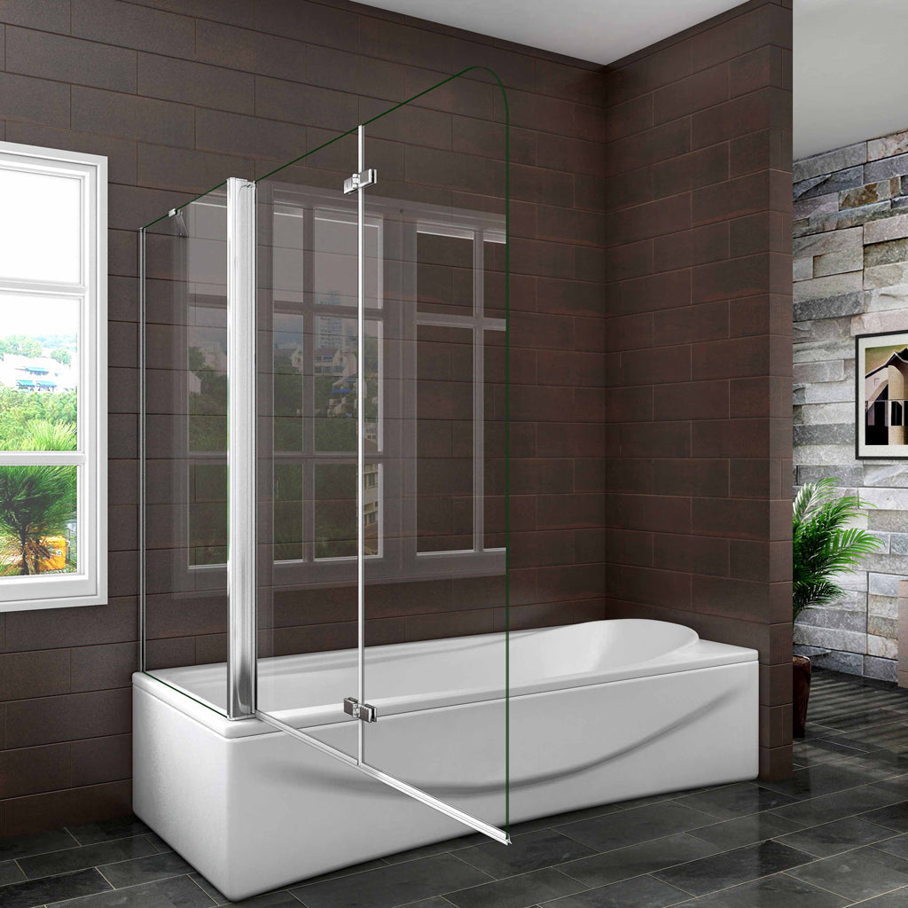 90x70 cm H.140 cm Falttür 6mm NANO Glas Badewannenfaltwand Badewannenaufsatz