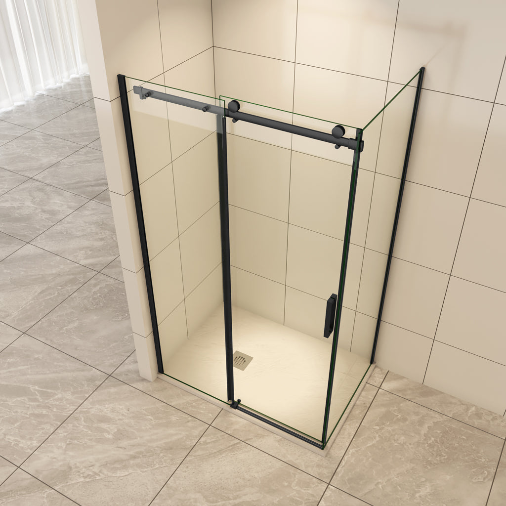 Duschkabine Duschtür+Seitenwand 100x80 cm Schiebetür Dusche 8mm NANO Glas