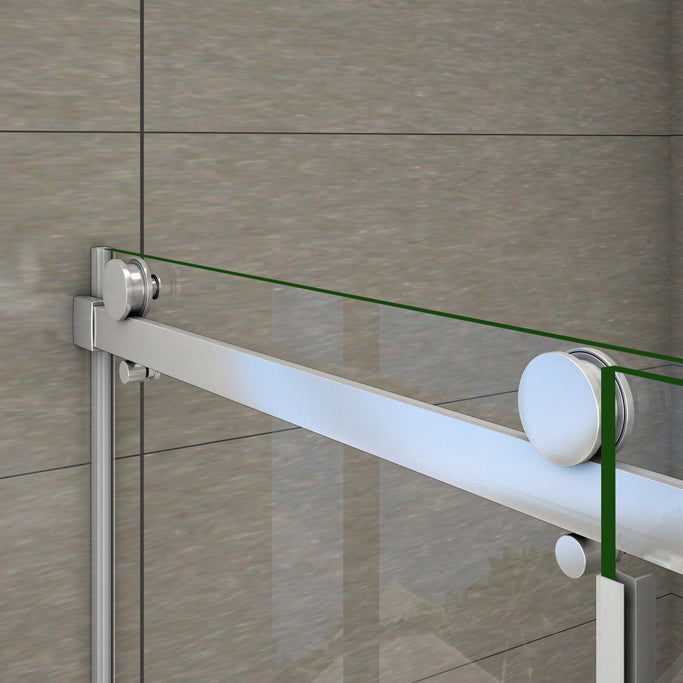160x80 x H.195 cm Schiebetür Duschabtrennung 6mm Glas Duschtür+Seitenwand