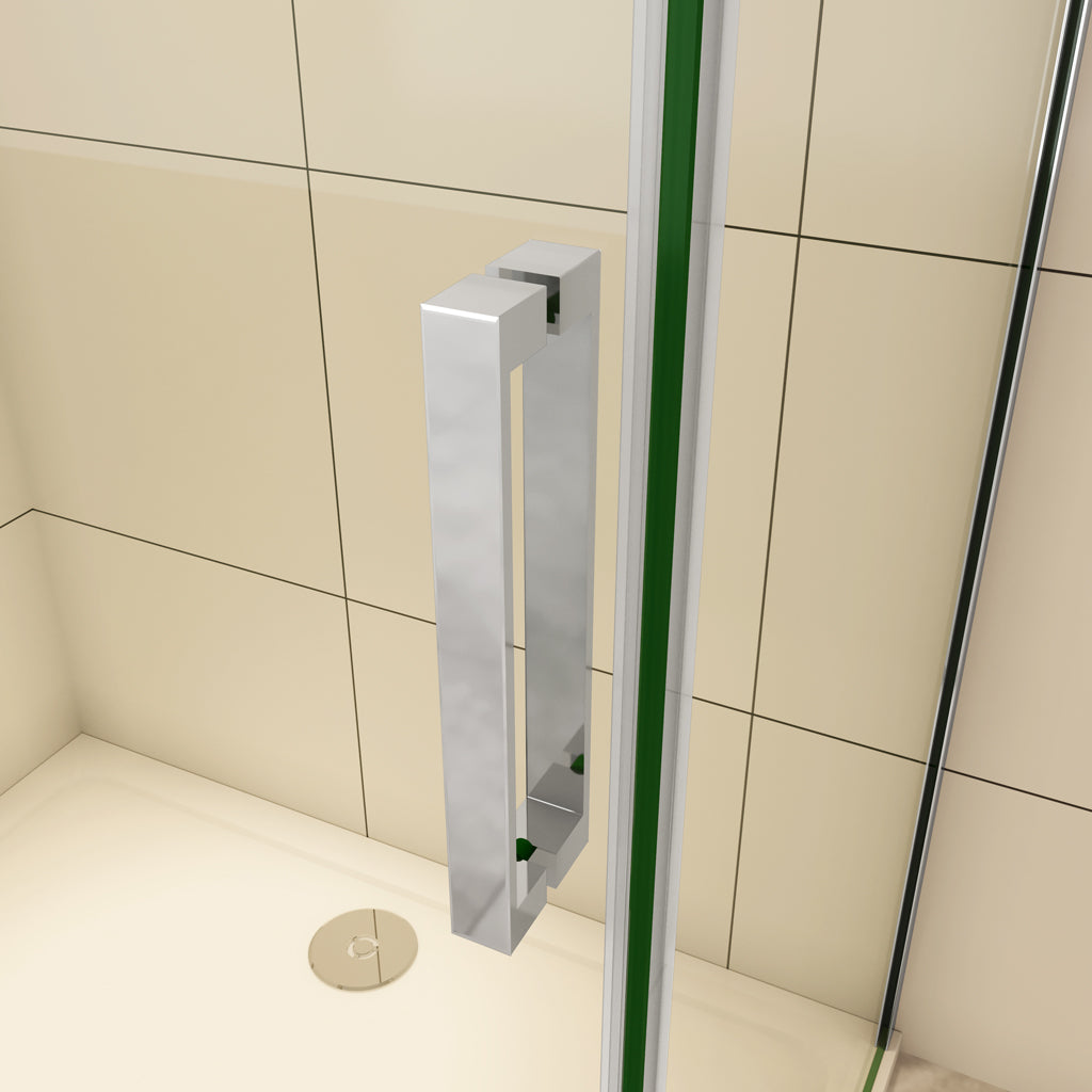 Duschkabinen Duschabtrennung 160x90 cm Duschtür+Seitenwand Schiebetür Duschkabine Aica Glas