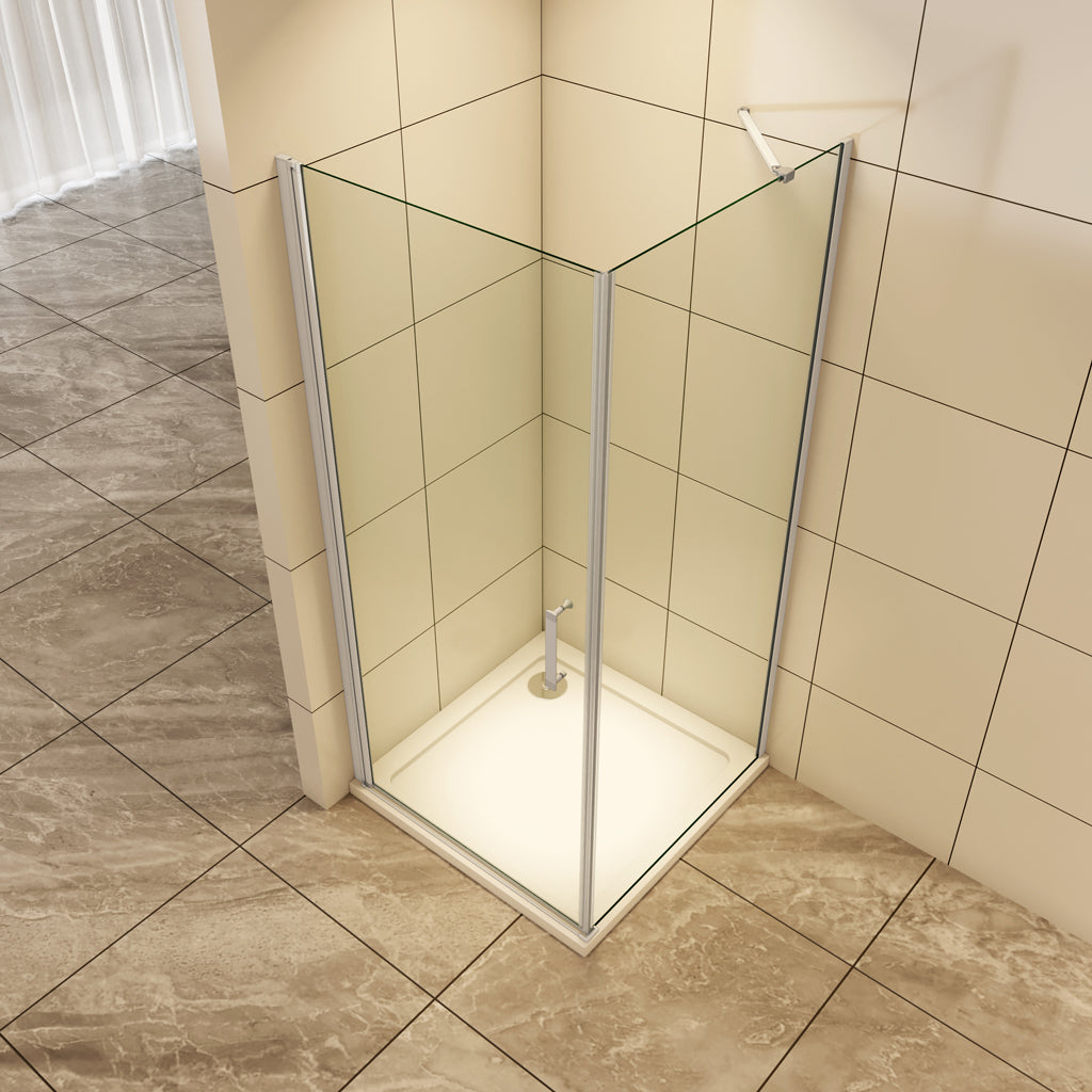 Duschkabinen Duschabtrennung 80x70 cm Duschtür+Seitenwand Drehtür Duschkabine Stützstange Aica