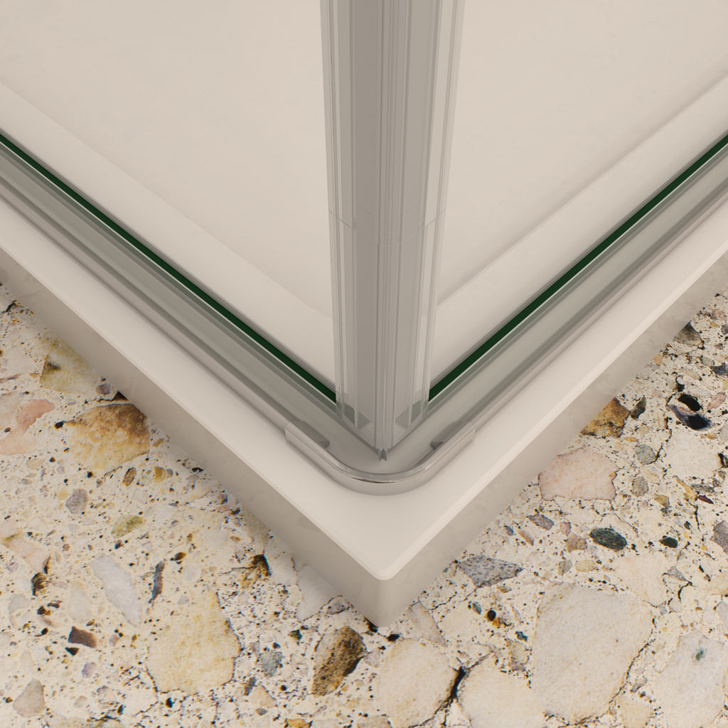 Eckeinstieg 100x100 cm H.195 cm Drehtür 6mm NANO Glas Duschkabine