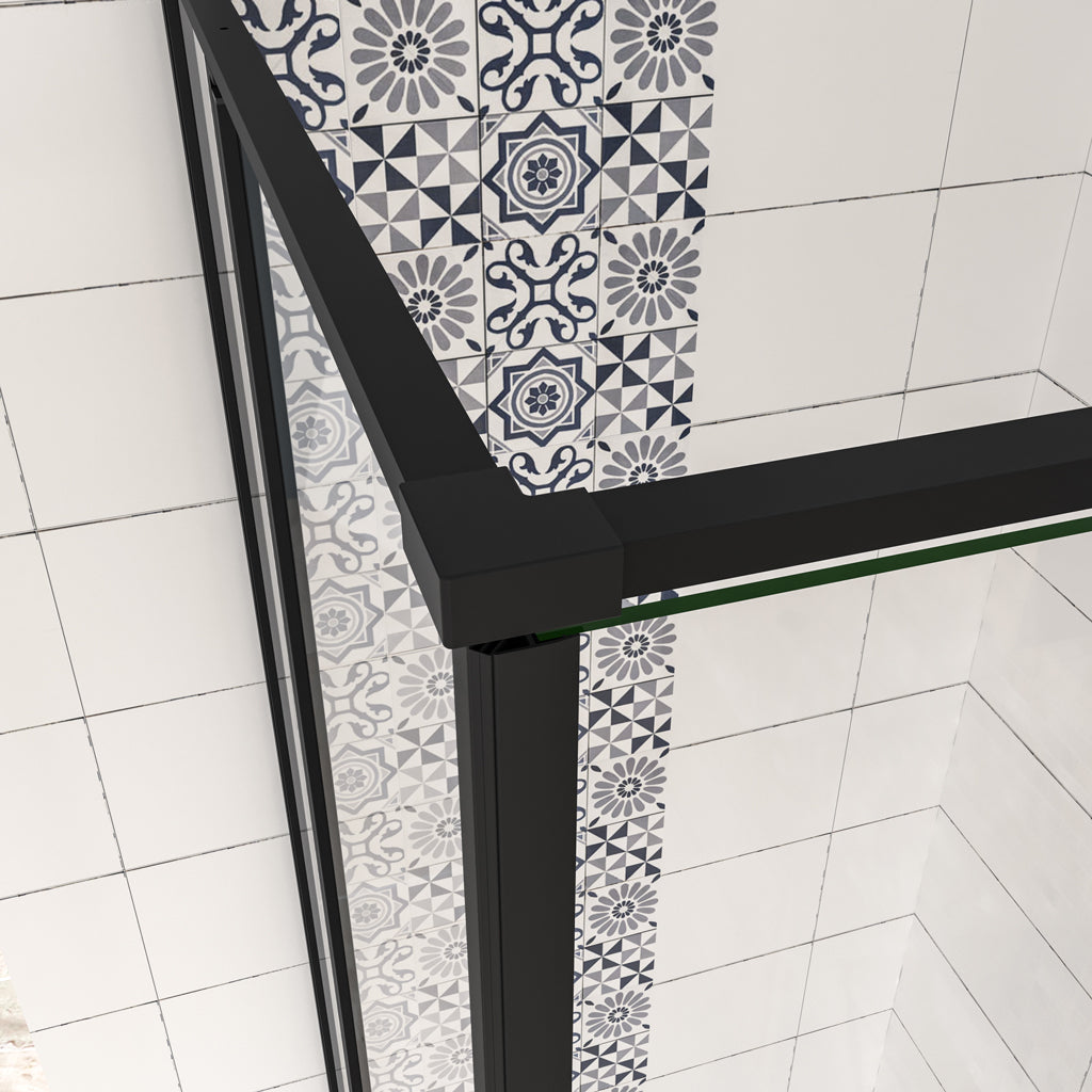 Eckeinstieg 120x120 cm H.185 cm Drehtür 6mm NANO Glas Duschkabine