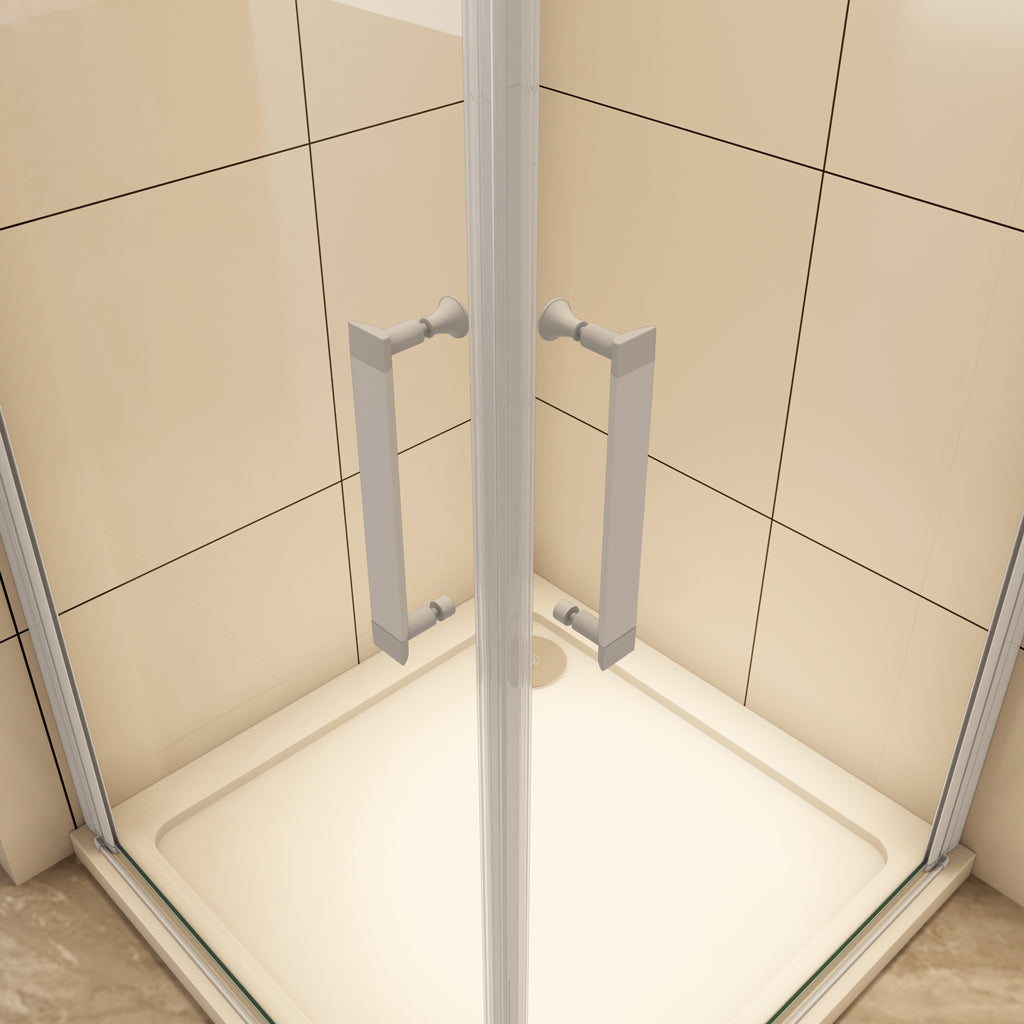 70x70 cm H.185 cm Drehtür Duschabtrennung 5mm Glas Aica Eckeinstieg