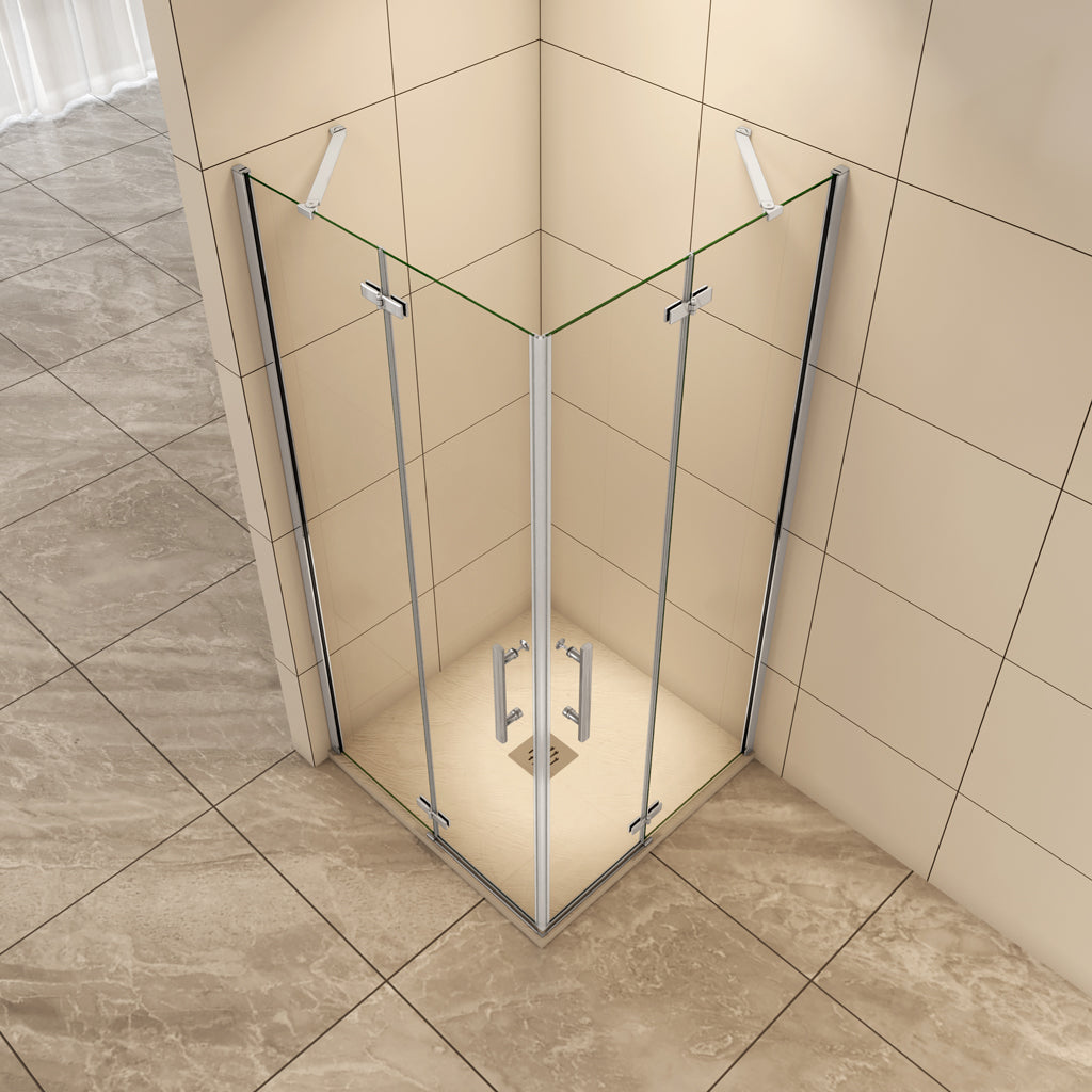 Duschkabine Eckeinstieg 80x80 cm Drehtür 6mm NANO Glas