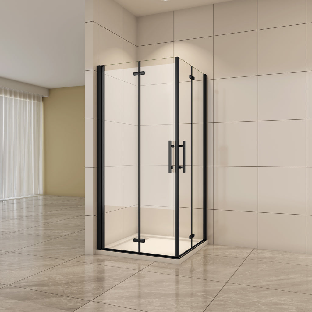 Aica Eckeinstieg 80x80 cm 6mm NANO Glas Falttür Duschabtrennung