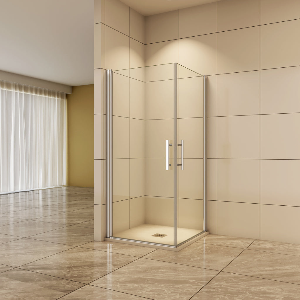 Aica Eckeinstieg 90x90 cm 6mm NANO Glas Drehtür Duschabtrennung Eckduschen