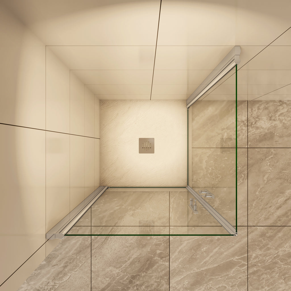 Eckeinstieg 90x90 cm H.195 cm Drehtür 6mm NANO Glas Duschkabine Aica