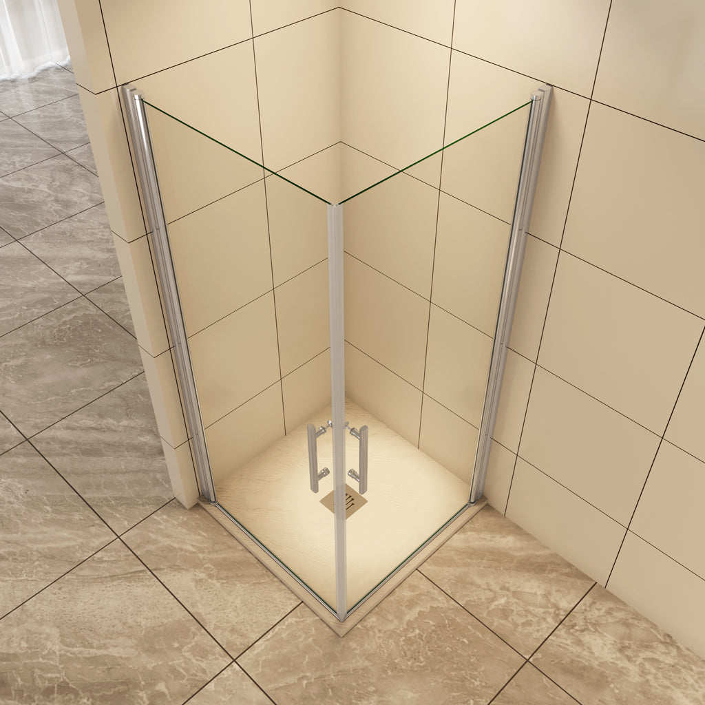 Duschkabine Eckeinstieg 90x90 cm Drehtür 6mm NANO Glas 195 cm