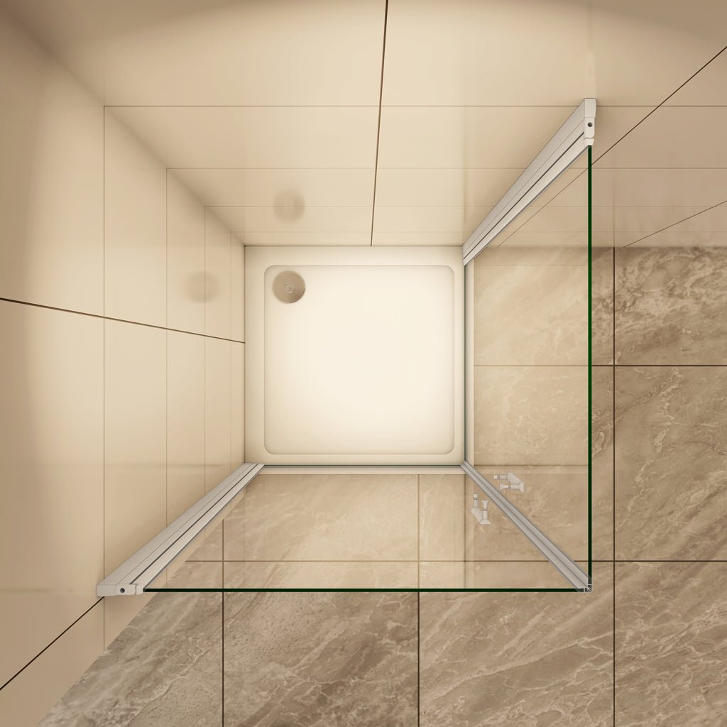 Eckeinstieg 90x90 cm H.185 cm Drehtür 5mm Glas Duschkabine