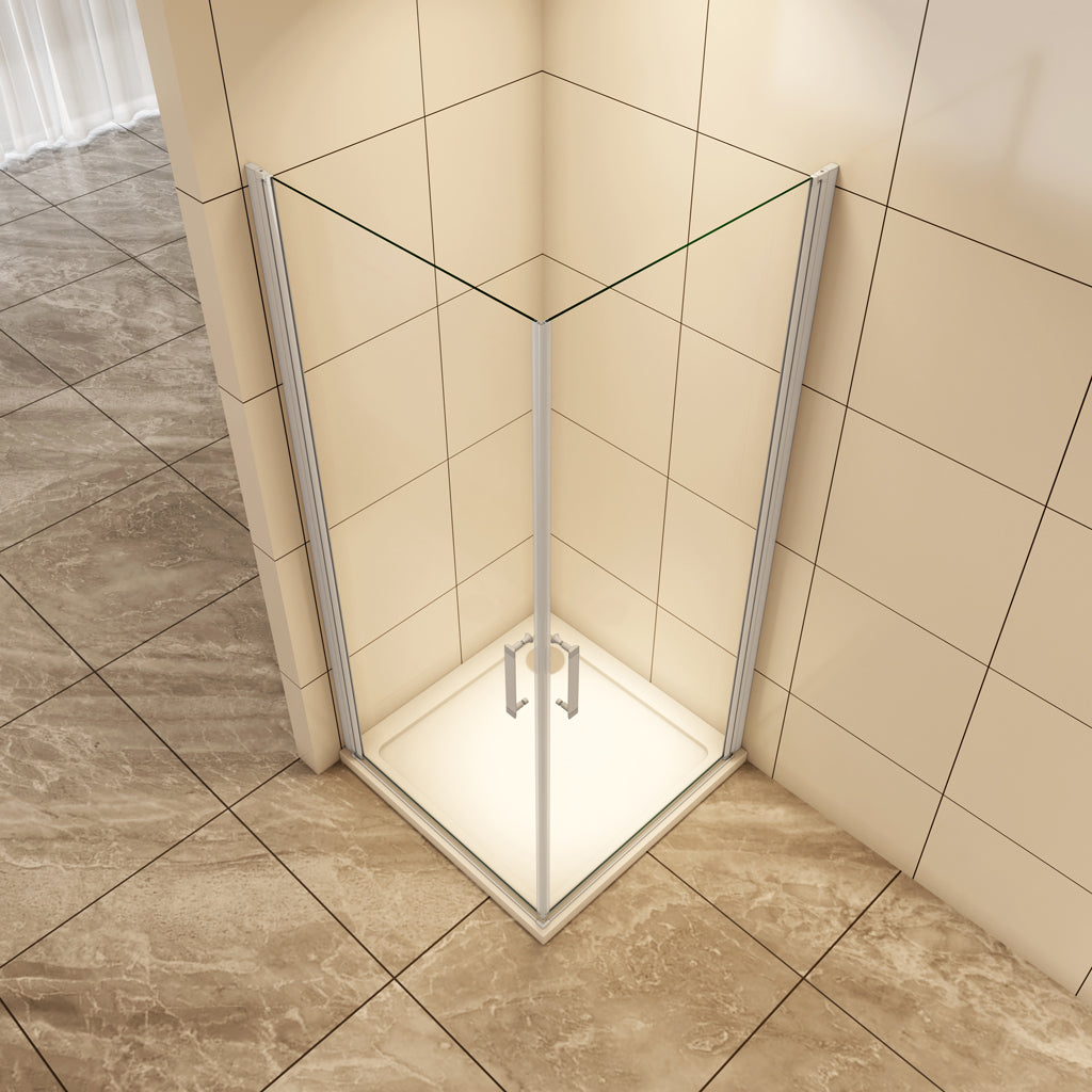 Duschkabinen Duschabtrennung Glas 90x90 cm Eckeinstieg Drehtür Duschkabine Aica