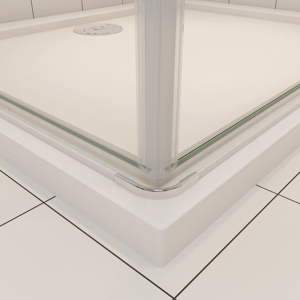 Eckeinstieg 90x90 x H.185 cm Drehtür 5mm Glas Duschkabine