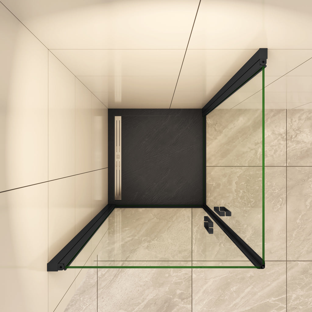 Eckeinstieg 90x90 cm H.200 cm Drehtür 8mm NANO Glas Duschkabine