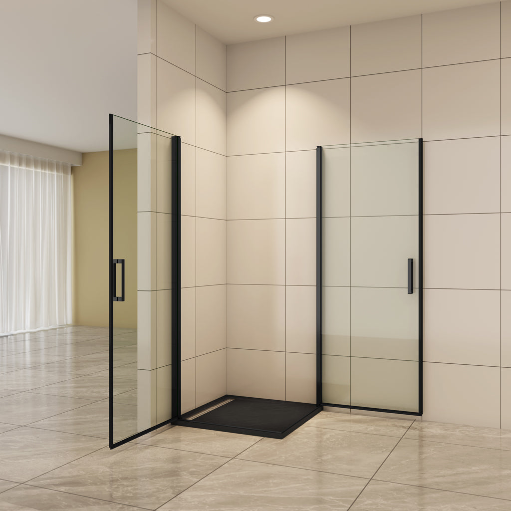 Duschkabine Eckeinstieg 90x90 cm Drehtür 8mm NANO Glas
