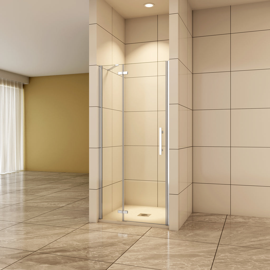 Aica Nischentür Duschtür 100 cm 6mm NANO Glas Drehtür Duschabtrennung Dusche