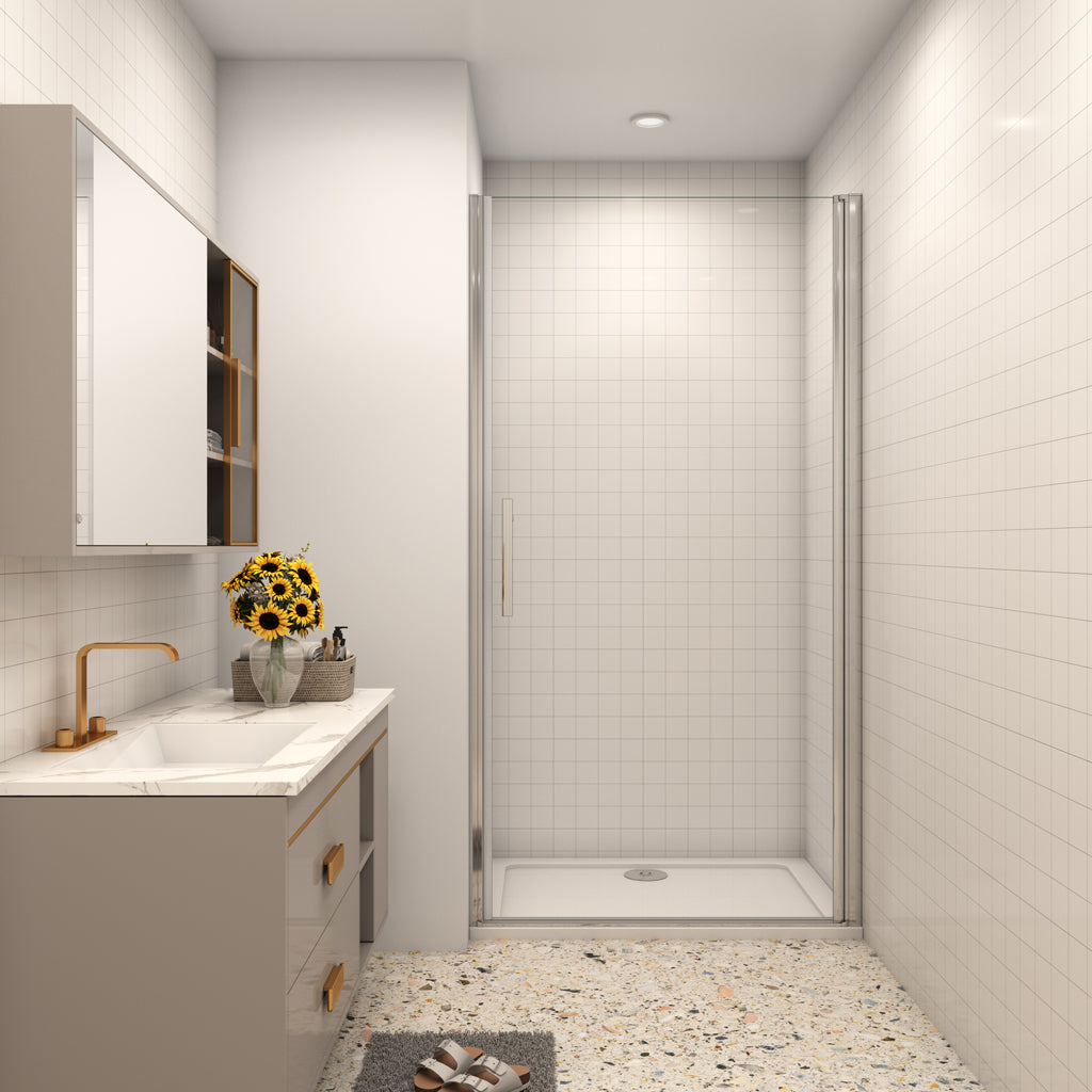 Nischentür 100 cm 6mm NANO Glas Drehtür Duschabtrennung