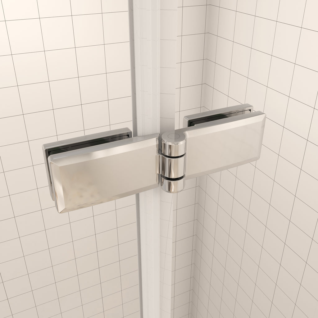 Nischentür 100 cm H.185 cm Falttür 6mm NANO Glas Duschkabine