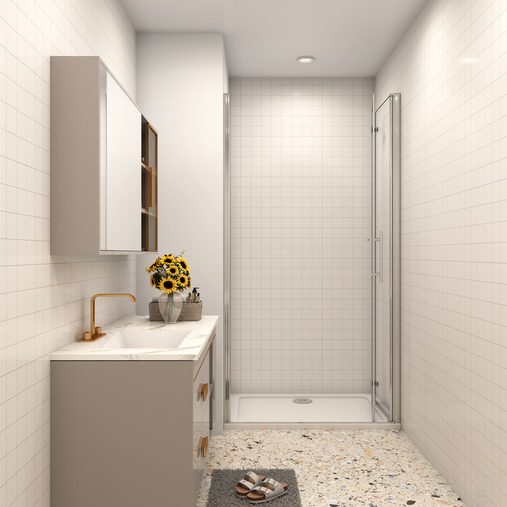 Duschkabine Nischentür Dusche Duschtür 100 cm Falttür 6mm NANO Glas