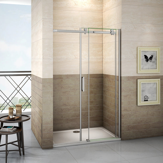 Nischentür 105 cm H.195 cm Schiebetür 8mm NANO Glas Duschkabine