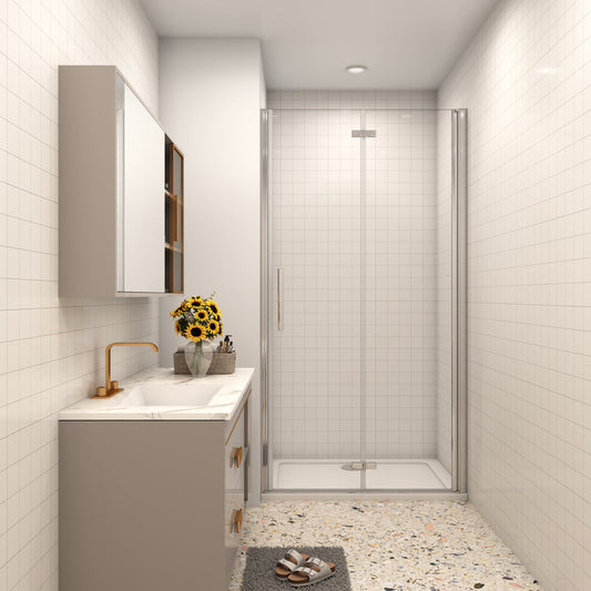 Nischentür Duschtür 120 cm 6mm NANO Glas Falttür Duschabtrennung