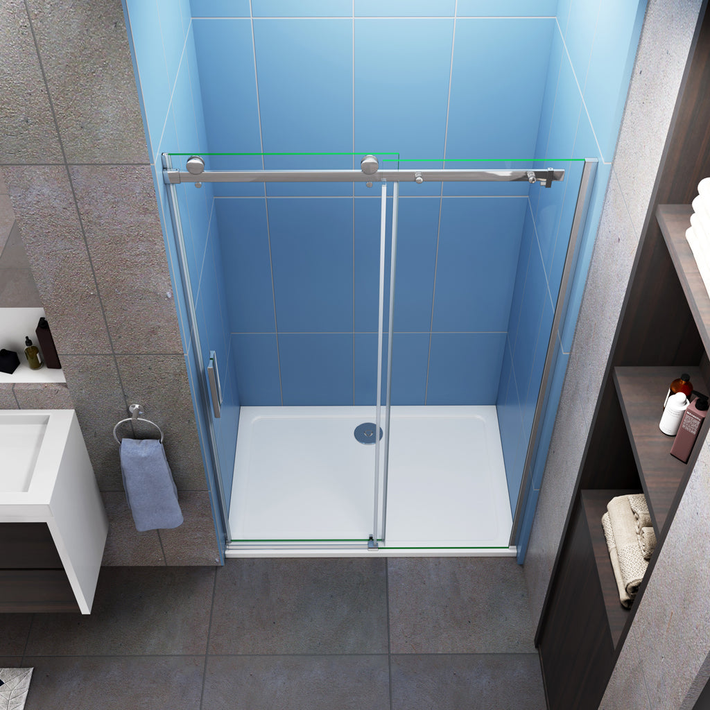 Duschkabine Nischentür 130 cm Schiebetür 6mm Glas