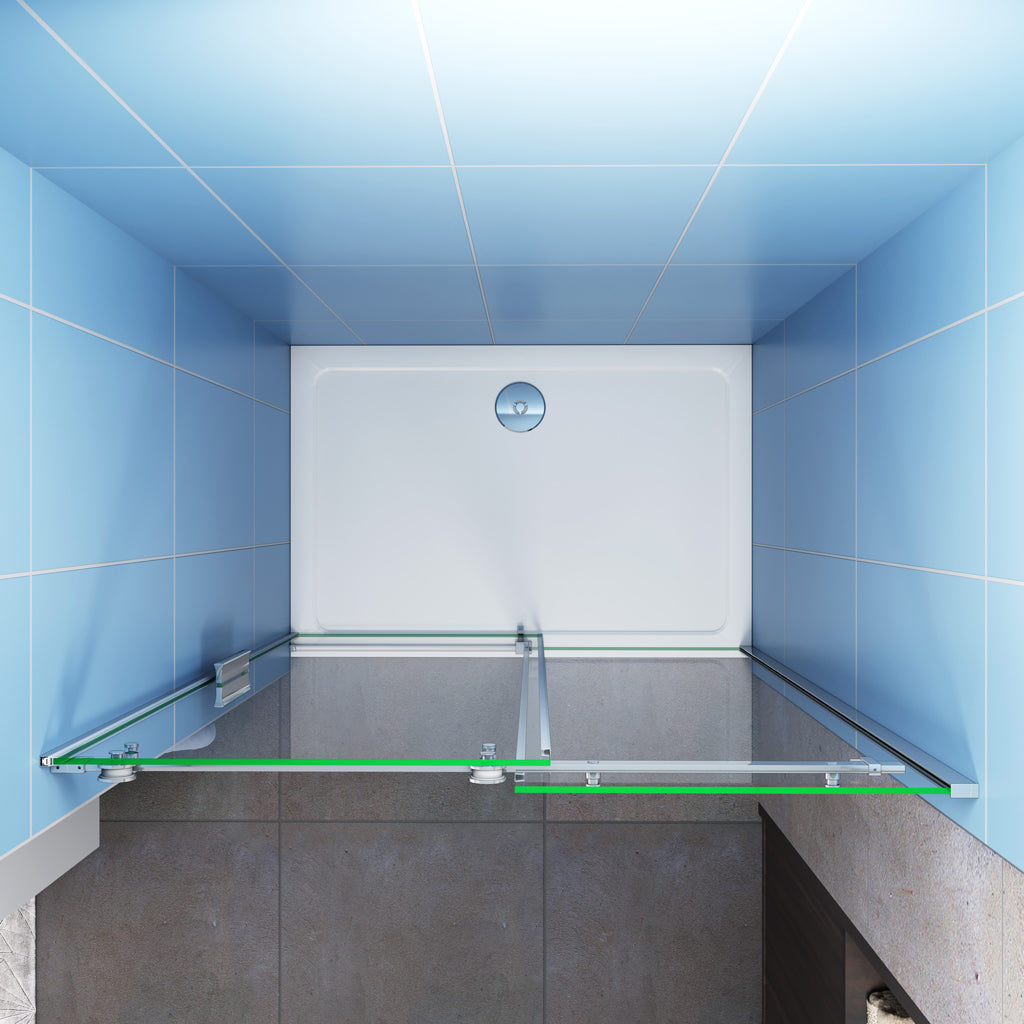 Nischentür 135 cm H.195 cm Schiebetür 6mm Glas Duschkabine
