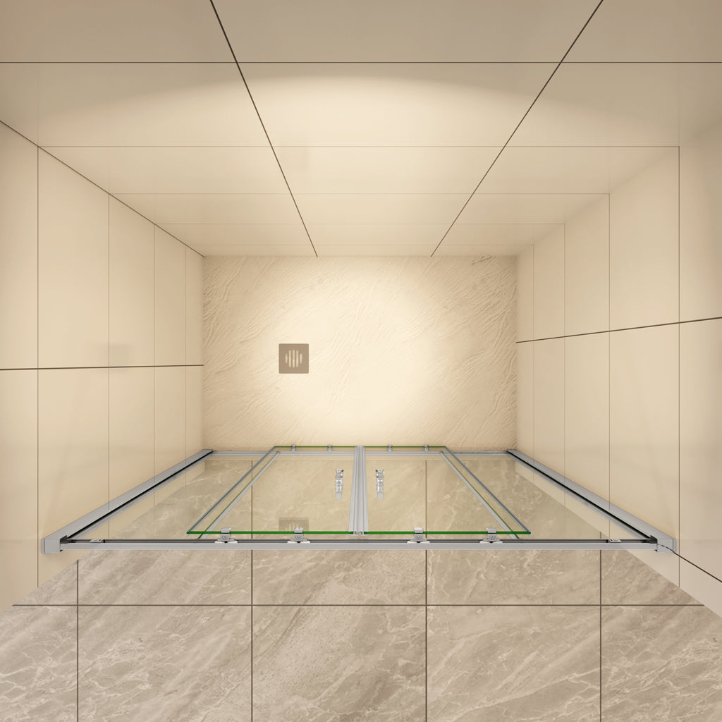 Nischentür Duschtür 140 x H.190 cm Schiebetür 5mm Glas Duschkabine