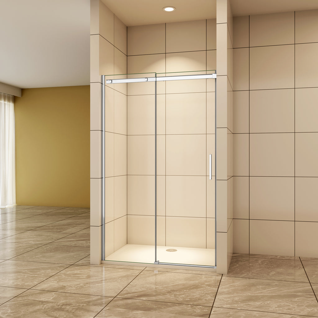 Aica Nischentür Duschtür 140 cm 6mm Glas Schiebetür Duschabtrennung