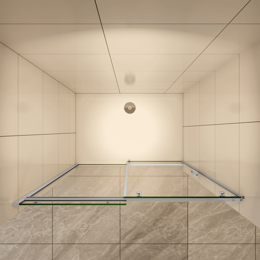 140 x H.195 cm Schiebetür Duschabtrennung 6mm Glas Nischentür