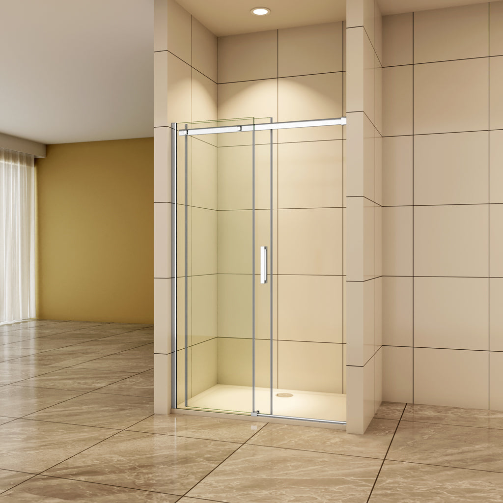 Nischentür 160 x H.195 cm Schiebetür 8mm NANO Glas Duschkabine