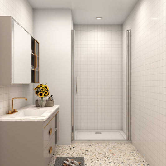 Nischentür Duschtür 76 cm 6mm NANO Glas Drehtür Duschabtrennung